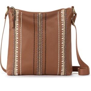 The Sak Tan Crossbody Bag with Stitch Detailing